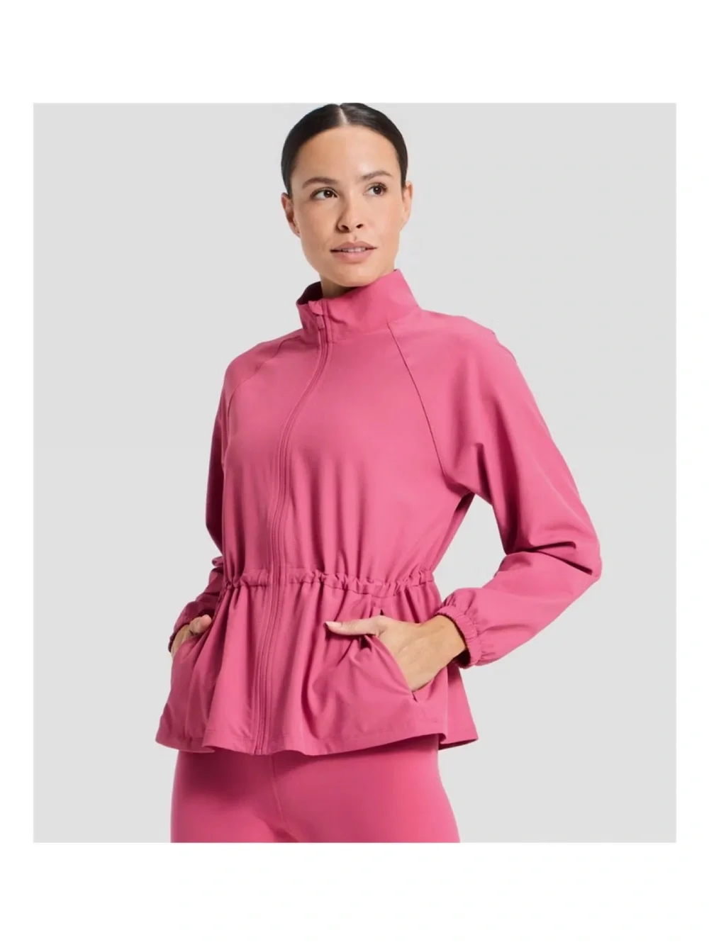 All in Motion Woven Peplum Jacket (Berry Pink - Extra Small)